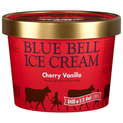 Blue Bell Cherry Vanilla Ice Cream - Half Gallon - HG - Image 1