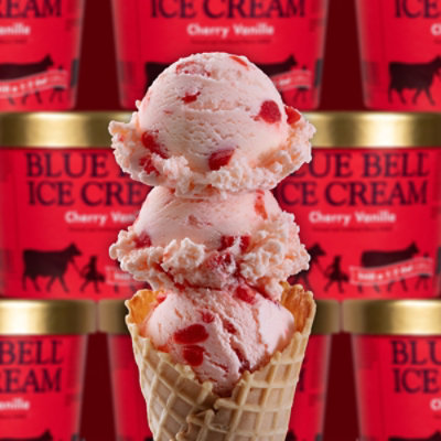 Blue Bell Cherry Vanilla Ice Cream - Half Gallon - HG - Image 3
