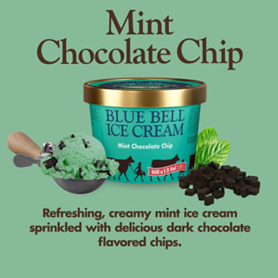 Blue Bell Mint Chocolate Chip Ice Cream - Half Gallon - HG - Image 2