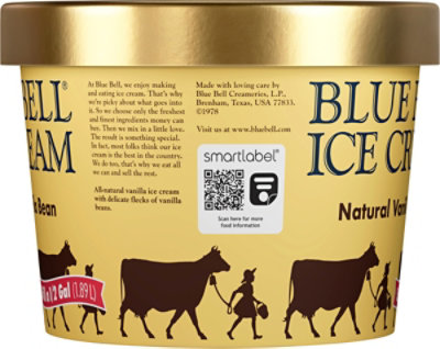 Blue Bell Natural Vanilla Bean Ice Cream - Half Gallon - HG - Image 5