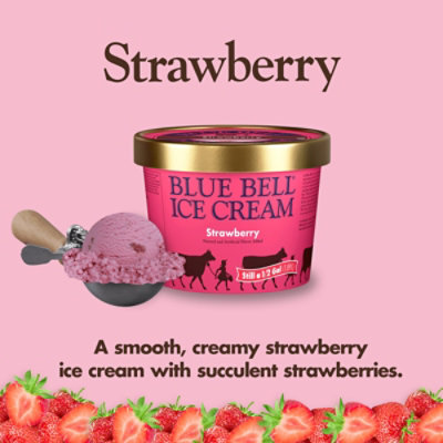 Blue Bell Strawberry Ice Cream - Half Gallon - HG - Image 2