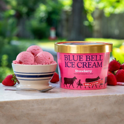 Blue Bell Strawberry Ice Cream - Half Gallon - HG - Image 3
