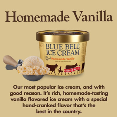 Blue Bell Homemade Vanilla Ice Cream - Half Gallon - HG - Image 2