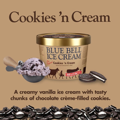 Blue Bell Cookies 'n Cream Ice Cream - Half Gallon - HG - Image 2