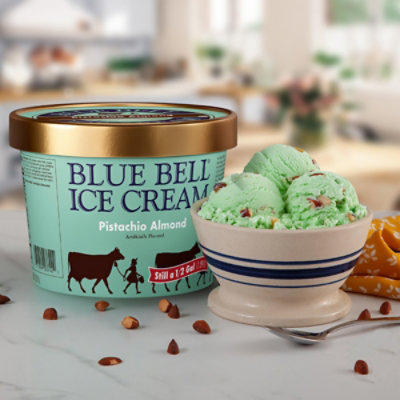 Blue Bell Pistachio Almond Ice Cream - Half Gallon - HG - Image 3