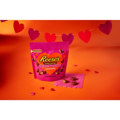 Reese's Unwrapped Chocolate Peanut Butter Creme Mini Hearts Valentine's Candy Bag - 7.6 Oz - Image 4