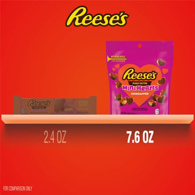 Reese's Unwrapped Chocolate Peanut Butter Creme Mini Hearts Valentine's Candy Bag - 7.6 Oz - Image 5