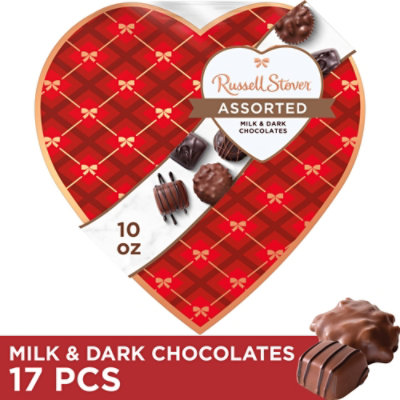 Russell Stover All Milk Astd Chocolate Heart - 10 OZ - Image 1