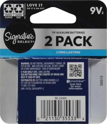 Signature Select Batteries 9 Volt 2 Ct - 2 CT - Image 3