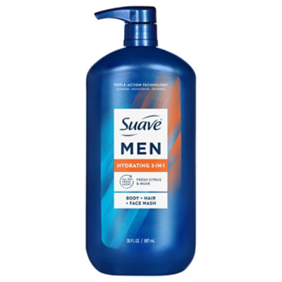 Suave Men 3in1 Hair Body Face Body Wash - 30 FZ - Image 1