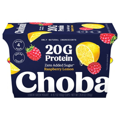 Chobani 20g Protein Lowfat Greek Yogurt Raspberry Lemon 6.7oz 4pk - 4-6.7OZ