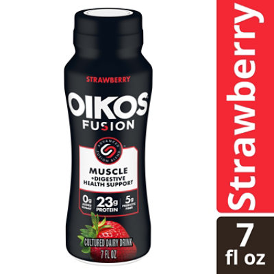 Dannon Oikos Fusion Strawberry Drink 23 Gram Protein, 7 Fz - 7 FZ - Image 1
