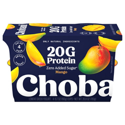 Chobani 20g Protein Lowfat Greek Yogurt Mango 6.7oz 4pk - 4-6.7OZ - Image 1