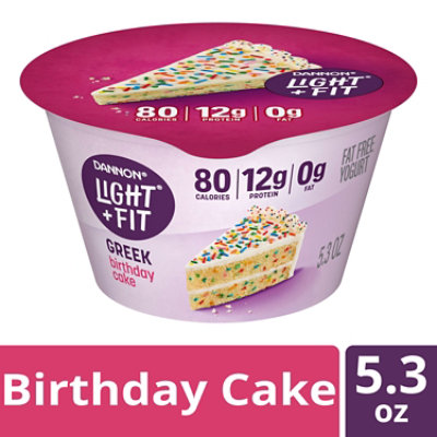 Dannon Light N Fit Greek Birthday Cake Single-serve Greek Yogurt, 5.3 Oz - 5.3 OZ - Image 1
