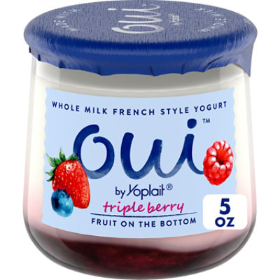 Oui By Yoplait Triple Berry Fruit On The Bottom Yogurt 5 Oz - 5 OZ - Image 1