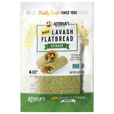 Atorias Mini Lavash Flatbread Spinach - 6 OZ - Image 1