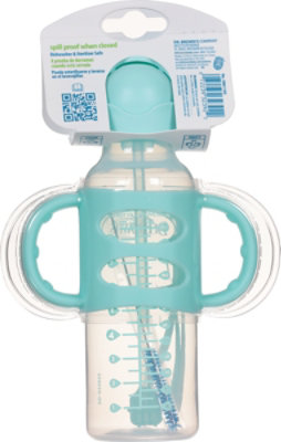 8 Oz/250 Ml Narrow Sippy Straw Bottles W/ Silicone Handles, Green, 1-pack - EA - Image 3