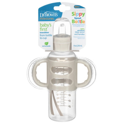 8 Oz Bottle Sippy/spout Rm Grey Hdl - EA - Image 1