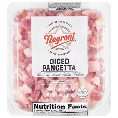 Negroni Diced Pancetta - 4 OZ - Image 1