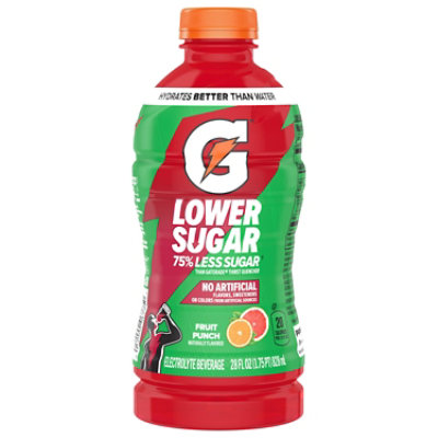 Gatorade Lower Sugar Electrolyte Sport Drink Fruit Punch - 28 Fl. Oz. - Image 1
