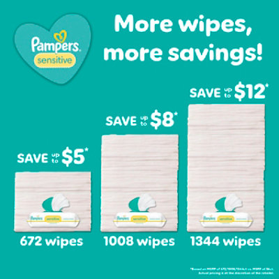 Pampers Sensitive Baby Wipes 336 Count 4x - 336 CT - Image 4