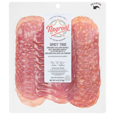 Negroni Spicy Trio Uncured Salame Napoli Hot Uncured Coppa Uncured Salame Calabrese - 6 OZ - Image 1