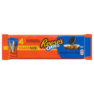 Reeses Oreo Milk Chocolate And White Creme Snack Size Peanut Butter Cups Candy 4 Count - .55 Oz - Image 3