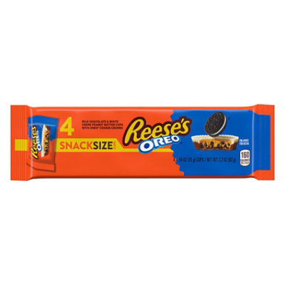 REESE`S OREO Milk Chocolate and White Creme Snack Size Peanut Butter Cups Candy - 4 - 2.2 OZ - Image 1