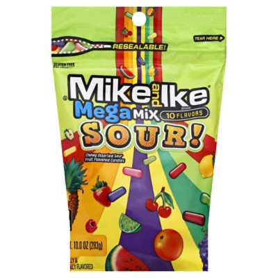 Mike And Ike 10oz Mega Mix Sour Stand Up Bag - 10 OZ - Image 1