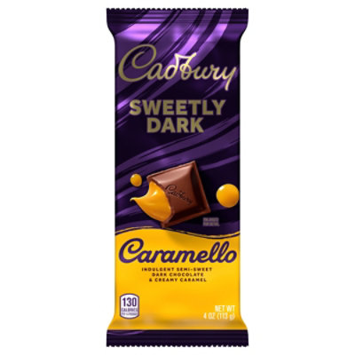 Cadbury Caramello Sweetly Dark Semi-Sweet Dark Chocolate Caramel Candy Bar - 4 Oz - Image 3