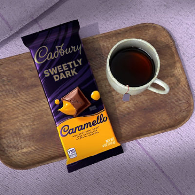 CADBURY CARAMELLO SWEETLY DARK Semi-Sweet Dark Chocolate Caramel Candy Bar - 4 OZ - Image 4