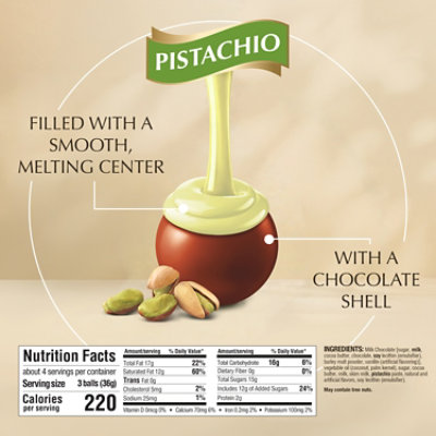 Lindt LINDOR Pistachio Milk Chocolate Candy Truffles Bag - 5.1 Oz - Image 5