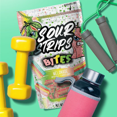 SOUR STRIPS Bites Melonade Flavored Chewy Candy Bag - 6.35 OZ - Image 3