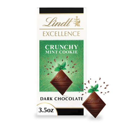 Lindt Excellence Mint Cookie Dark Chocolate Bar, 3.5 Oz - 3.5 OZ - Image 1