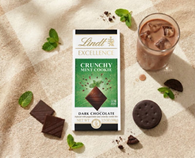 Lindt Excellence Mint Cookie Dark Chocolate Bar, 3.5 Oz - 3.5 OZ - Image 2