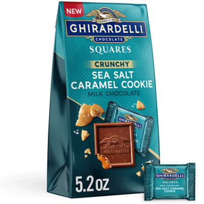 Ghirardelli Milk Chocolate Sea Salt Caramel Cookie Squares - 5.2 Oz - Image 1