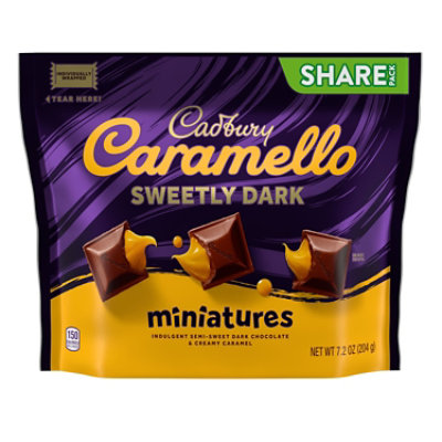 CADBURY CARAMELLO SWEETLY DARK Semi-Sweet Dark Chocolate Caramel Candy Share Pack - 7.2 OZ - Image 1
