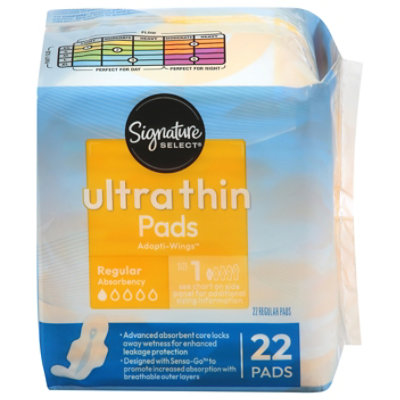 Signature Select Pads Ultra Thin With Flexi Wings Regular 22 Ct - 22 CT - Image 2