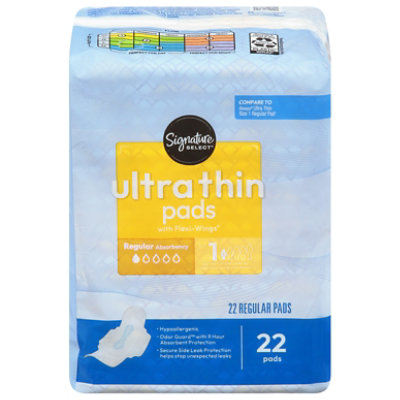 Signature Select Pads Ultra Thin With Flexi Wings Regular 22 Ct - 22 CT - Image 1