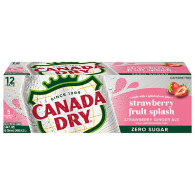 Canada Dry Fruit Splash Strawberry Zero Sugar 12-12fz - 12-12 FZ - Image 2