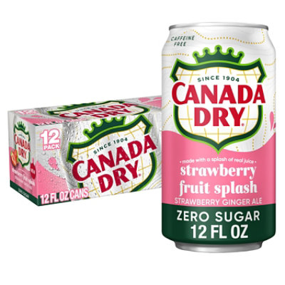 Canada Dry Fruit Splash Strawberry Zero Sugar 12-12fz - 12-12 FZ - Image 1