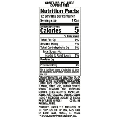 Canada Dry Fruit Splash Strawberry Zero Sugar 12-12fz - 12-12 FZ - Image 2