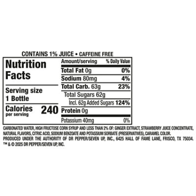 Canada Dry Fruit Splash Strawberry 20fz - 20 FZ - Image 2