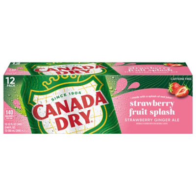 Canada Dry Fruit Splash Strawberry 12-12fz - 12-12 FZ - Image 2