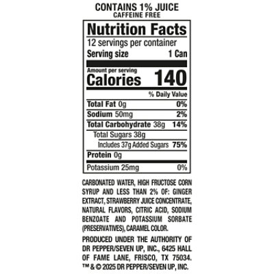 Canada Dry Fruit Splash Strawberry 12-12fz - 12-12 FZ - Image 2