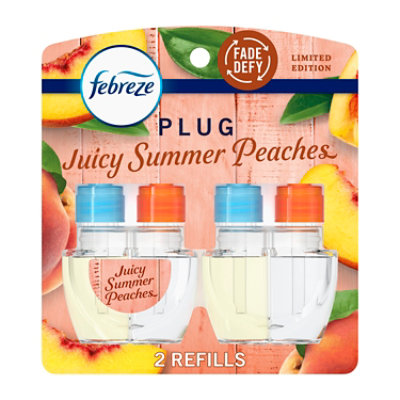 Febreze Plug Scented Oil Refills, Juicy Summer Peaches - 2-.87 Fl. Oz. - 2-.87 FZ - Image 1
