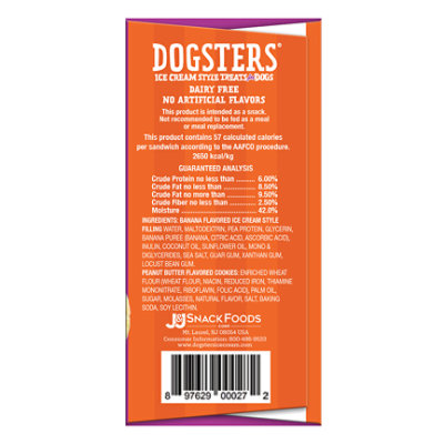 Dogsters Pb And Barkin Banana Mini Ice Cream Sandwiches 12ct, 12 Fz - 12 FZ - Image 2