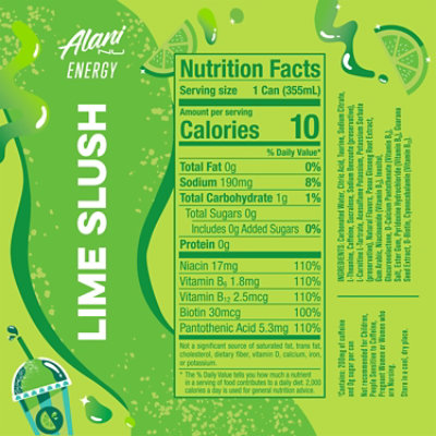 Alani Nu Energy Lime Slush 12fz - 12 FZ - Image 2