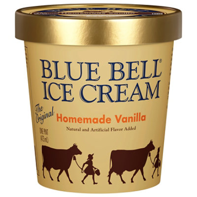 Blue Bell Homemade Vanilla Ice Cream - 1 Pint - 1 PT - Image 1