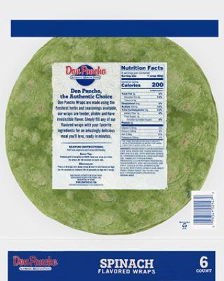 Don Pancho 10 Inch Spinach Flour Tortilla - 14.4 OZ - Image 5